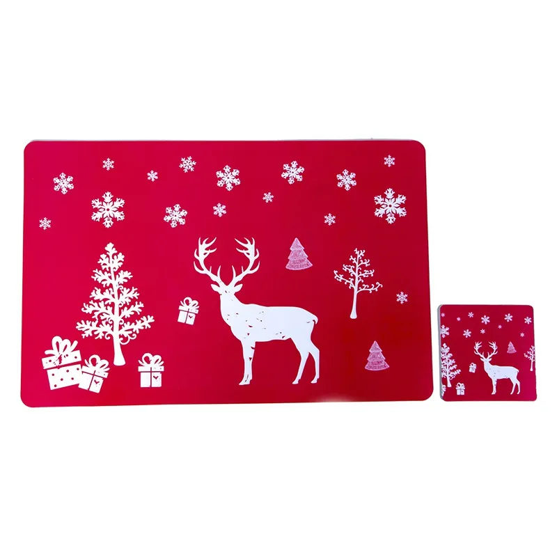  6 Placemats 6 Coasters Christmas Table Placemat Set Printed Winter Dining Room Kitchen Table Mat Ho