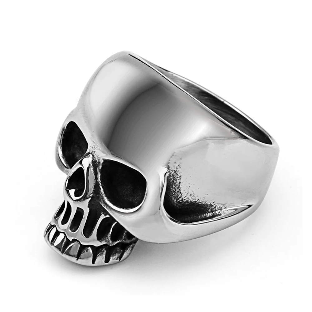 

Stainless steel jewelry vintage ring creative retro skull ghost head ring punk titanium steel men's ring