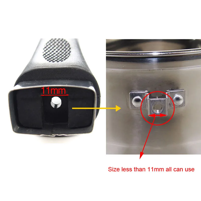 Detachable pot handle Universal Milk Frying Pan Handle Pot Handle Non-stick Stainless Steel Anti-scald Heat-resistant Bakelite Pot Accessories