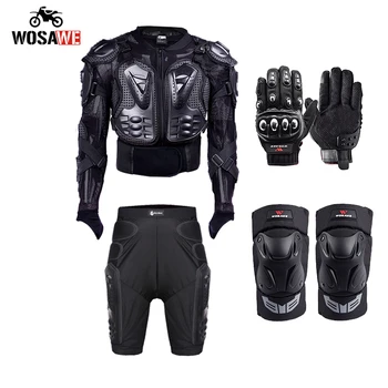 

WOSAWE Motorcycle protective Sets Motocross Suits MTB Jacket Short Pants Knee pads Gloves Protection Moto Armor Clothing