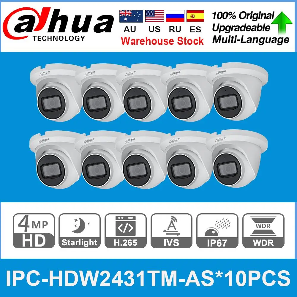 Сетевой видеорегистратор Dahua оригинальный IPC HDW2431TM AS 4MP POE Встроенный микрофон SD слот для карт памяти H.265 IP67
