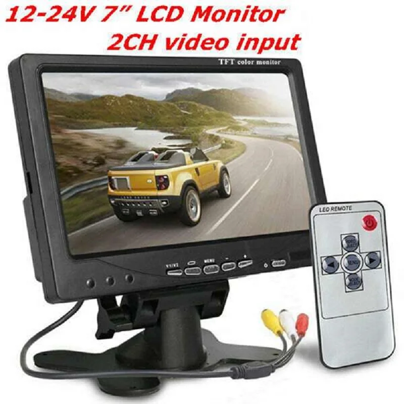 12 V-24 V 7 дюймов TFT lcd цветной HD монитор для автомобиля CCTV камера заднего вида