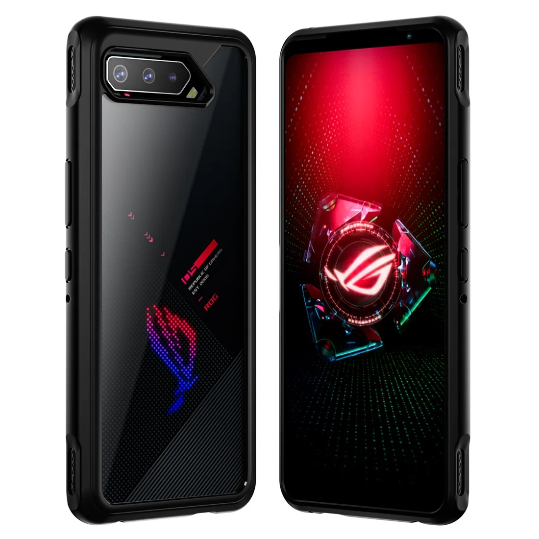 Newest Case For ASUS ROG Phone 5 Soft TPU Frame+ Hard PC Back Case Clear Cover Shockproof Transparent Cover For ROG Phone5 Funda