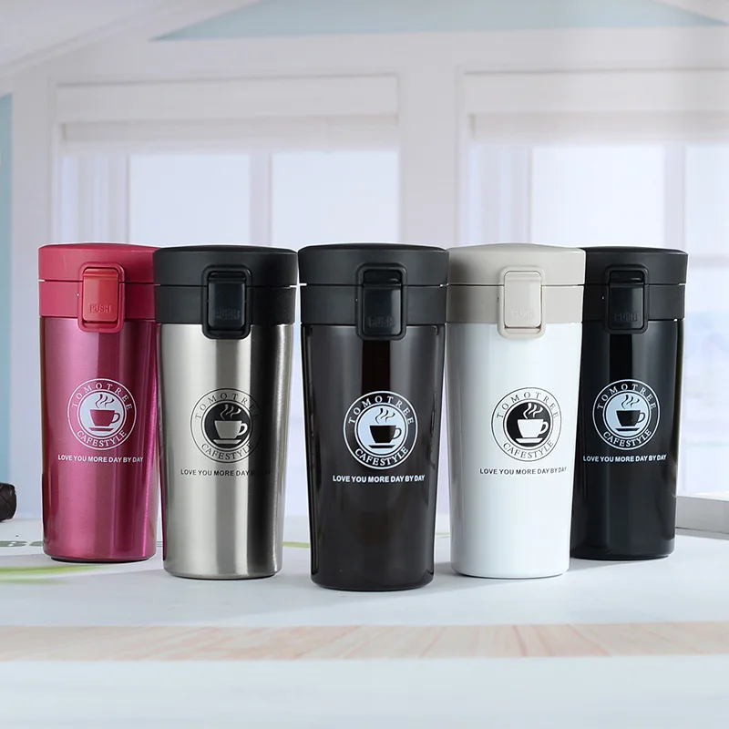 380 Ml New Fashion Double-layer Stainless Steel 304 Coffee Cup Leakproof Vacuum Flask Travel Gift Water Bottle | Дом и сад