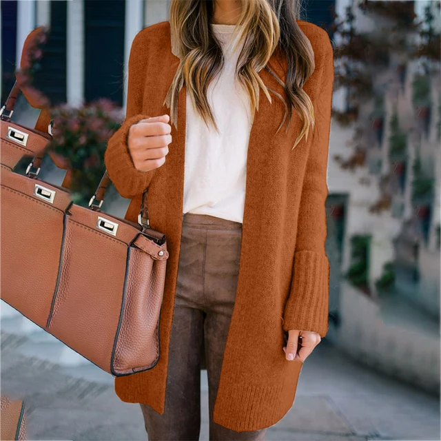 brown sweater coat