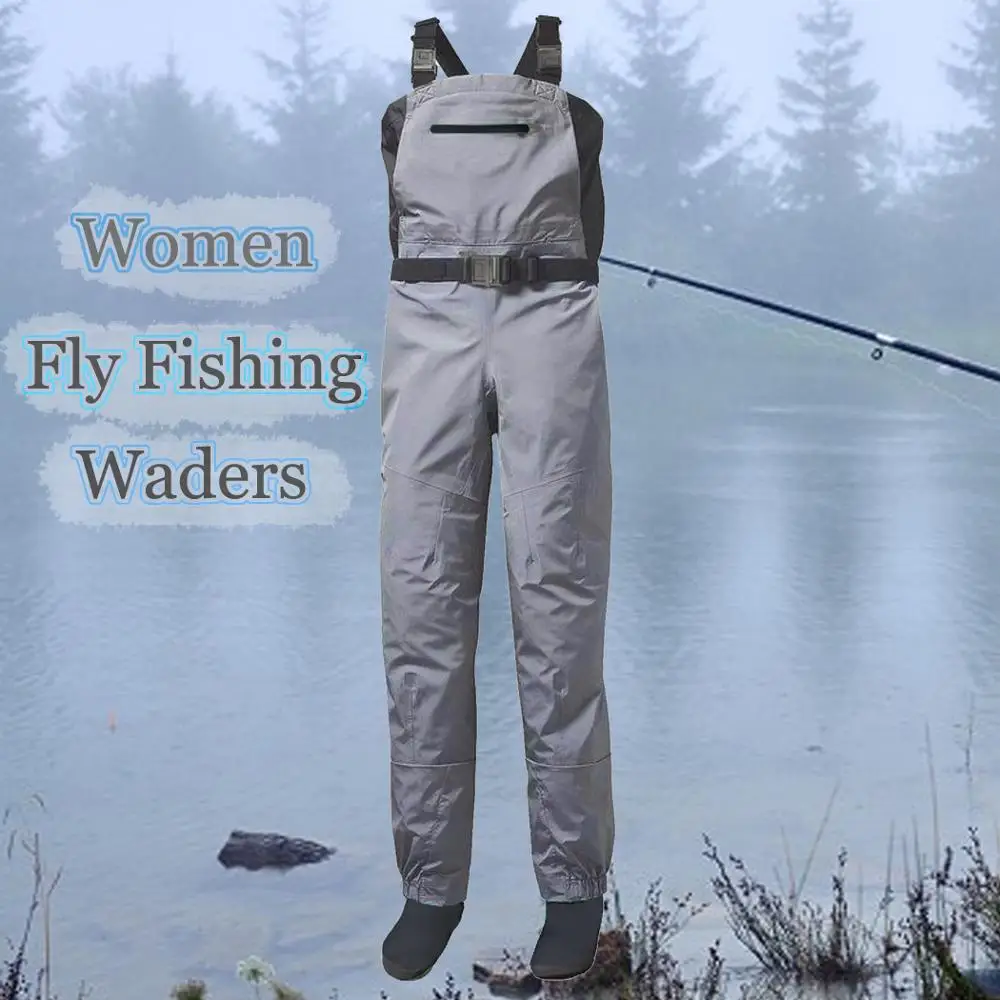 FlyFishingWaderwithStockingfootWaterproofPantBreathableFemale