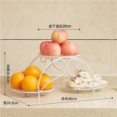 Creative multi-layer fruit plate living room dried fruit snack cake dessert display stand storage home fruit bowl multi-layer - Цвет: C-white