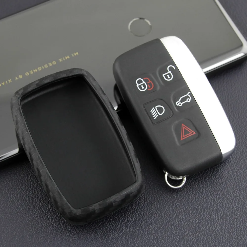 Чехол для ключей из углеродного волокна для Land Rover Range Rover Sport Evoque Velar Discovery 4 Fob держатель брелок аксессуары