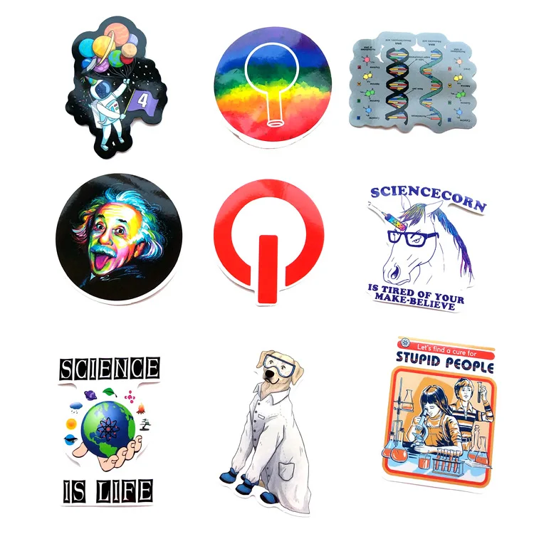 50 шт. научная химия Лаборатория астронавт наклейки блокчейн код мозговые учёные забавные наклейки для детей подарок декор багаж