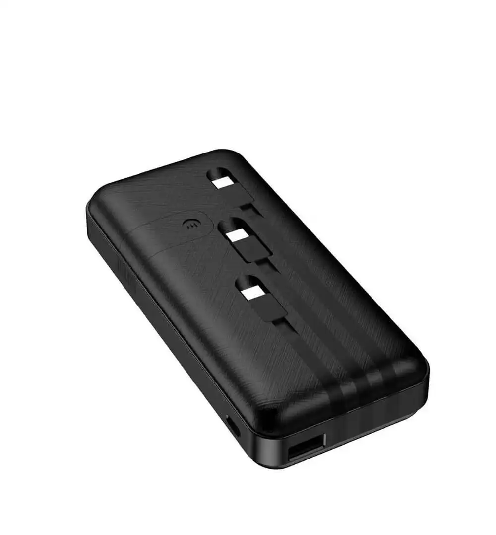 Внешний аккумулятор со встроенным кабелем с разъемом lightning micro Type-C и держателем