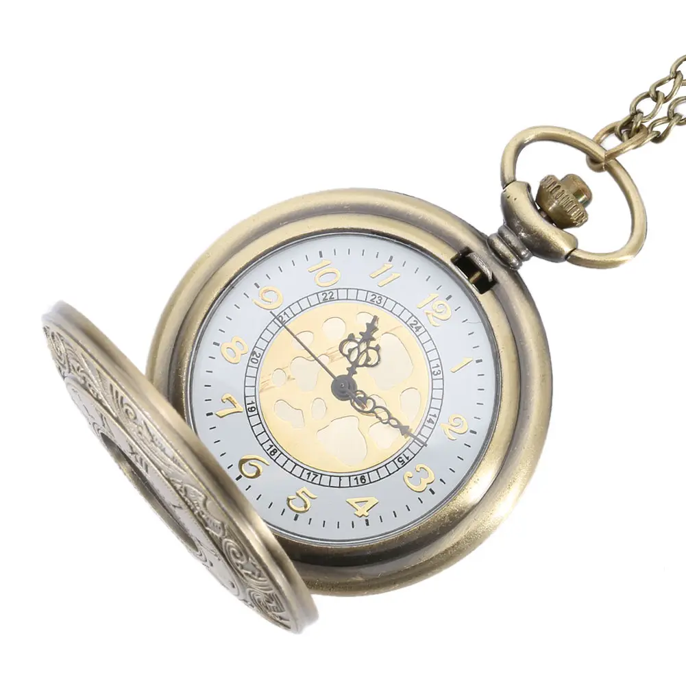 Antigo Vintage Número Romano Relógio de Bolso de Quartzo Case Redondo Pingente Colar Corrente Relógio Presentes Xin-shipping