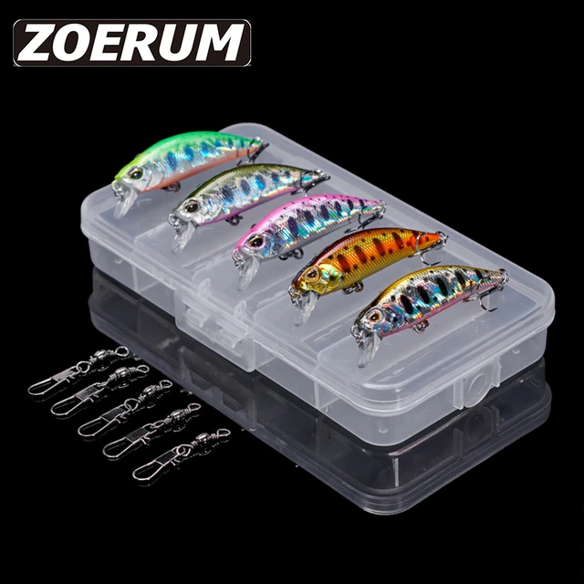 5pcs Trout Fishing Lure Sets Bait Wobblers Set Artificial 5g 55mm