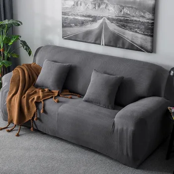 

Modern Solid Elastic Sofa Cover For Living Room L Shaped Sectional Slipcovers 2 and 3 seater stretch couch cover armchair covers