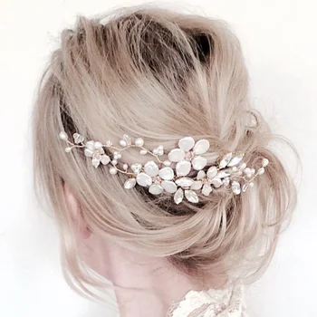 

Bridal Hair Comb 19 Korean alloy pearl inserted Comb Wedding wedding dress accessories direct sales to women manufacturers