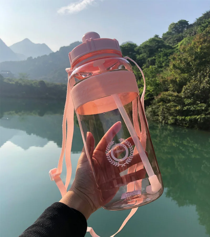 Sports Water Bottle with Straw Large Capacity Gourd Bottles Travel Camping Equipment Outdoor Drinkware Eco Friendly Cup Drinking 14