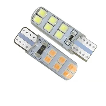 

100pcs Highlight car light LED T10 W5W 2835 12SMD decoding width lamp license plate light Clearance Lights Turn Signal bulb