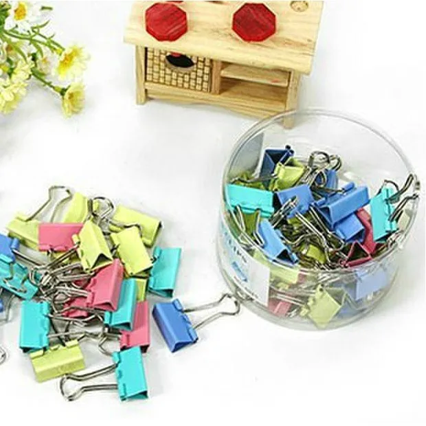 Color Binder Clip 19 Mm Folder Wallet Voucher File Long Tail Clip 40-100G