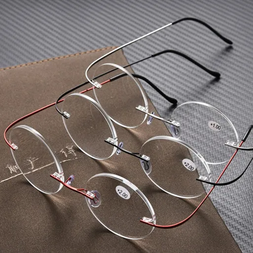 Солнцезащитные очки с круглой без оправы очки для чтения пресбиопические очки с диоптриями Мощность+ 1,0+ 1,5+ 2,0