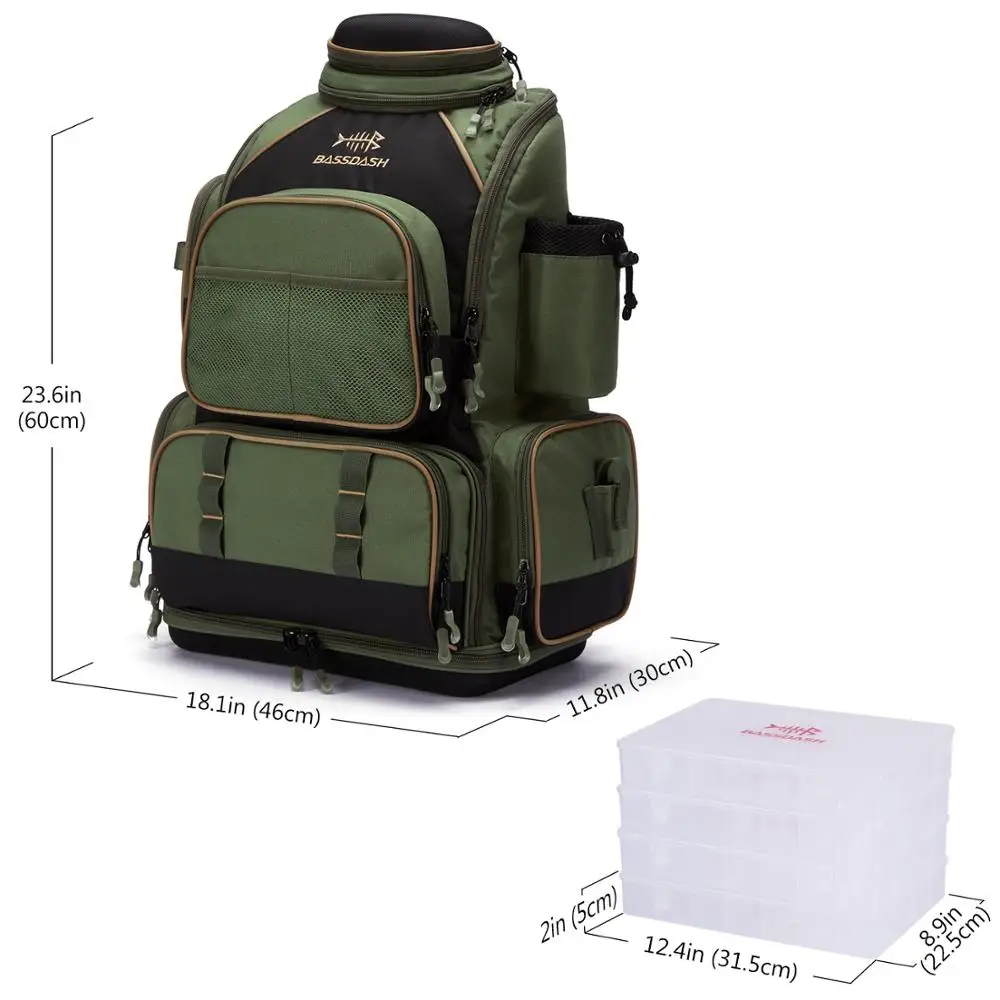 US $129.98 Bassdash Multifunctional Fishing Tackle Backpack 3670 With 4 Trays Tactical Soft Tackle Box