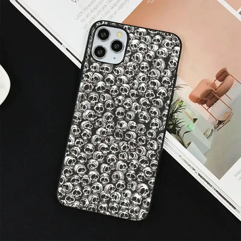 apple iphone 13 pro max case YNDFCNB Gothic Fashion Skull Phone Case for iphone 13 11 12 pro XS MAX 8 7 6 6S Plus X 5S SE 2020 XR cover iphone 13 pro max cover