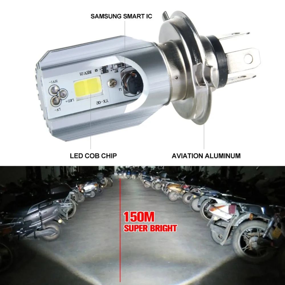 

6000K Hs1 H4 Led Motorcycle Scooter Light Bulb Motorbike H4 Led Headlight Motorcycle Hs1 Moped Light Bulbs Moto Accessories 12v