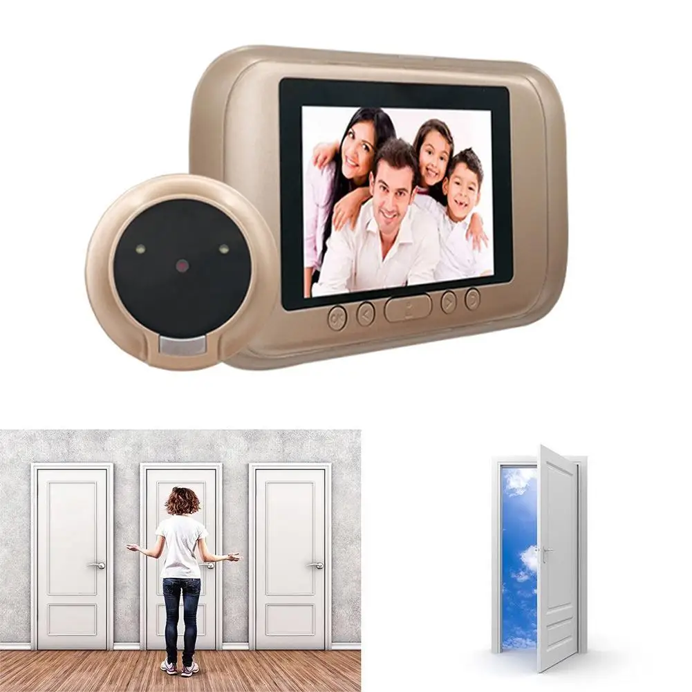 3 5/3 0 дюймов LCD цифровой цветной экран дверной звонок 120 °/90 ° Звонок электронный