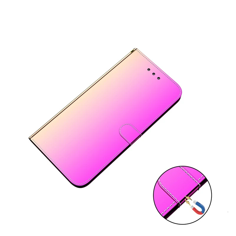 Роскошный зеркальный кожаный флип чехол для Samsung Galaxy Note 10 S8 S9 S10 S20 Plus A40 A50 A70 A10E A20S