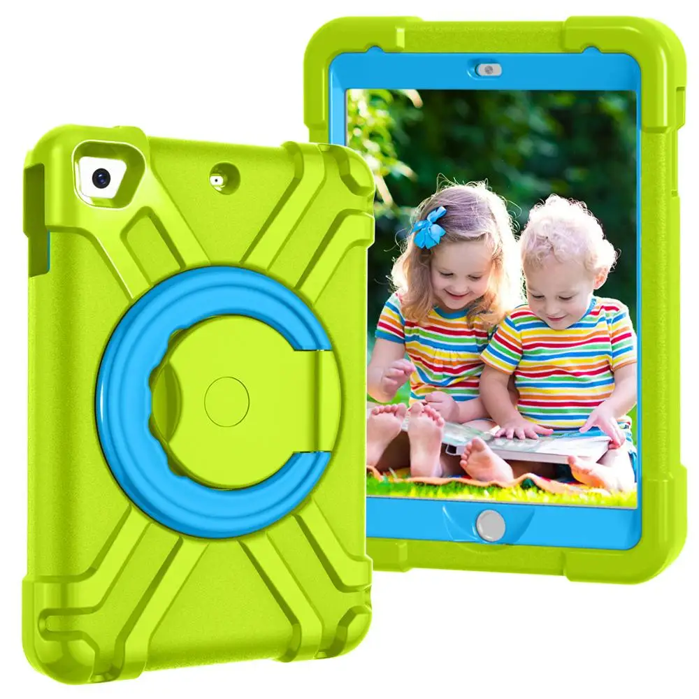 Green Blue EVA для iPad mini 2 mini 3 Чехол A1432 A1490 дети 360 Вращающийся противоударный силиконовый мягкая подставка чехол для iPad mini 1 2 3 - Цвет: Green Blue