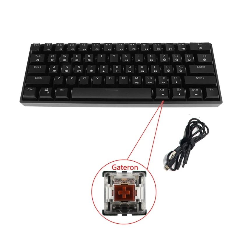 Проводная Механическая клавиатура со светодиодной RGB подсветкой портативная