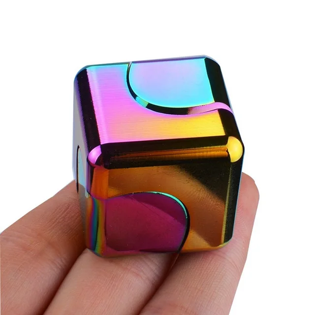 Square Decompression Spinning Top Dice Cube Anti-Anxiety Fingertip Toys Hand FigetS Spinner Early Learning Vent Toys Flipo Flip 1