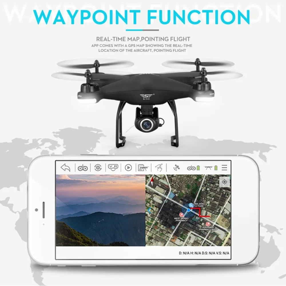 S20W 4ch самолет с gps 400 м дистанционным управлением широкий угол 720 p/1080 p HD камера Wifi FPV RC камера Дрон RC вертолет