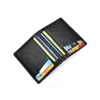 

10.8*8*0.4cm Genuine Leather and PVC Card Case Business Card Holder Men Women Credit Passport Card Bag ID Passport Card Wallet