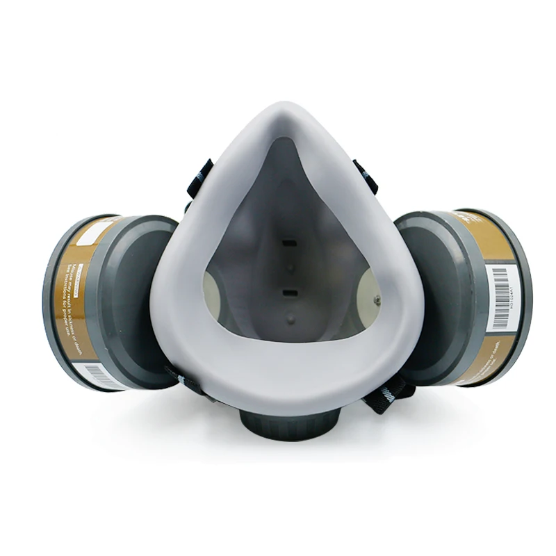 Détail des cartouches filtrantes amovibles sur le demi-masque, idéal pour acheter un équipement de protection respiratoire durable.