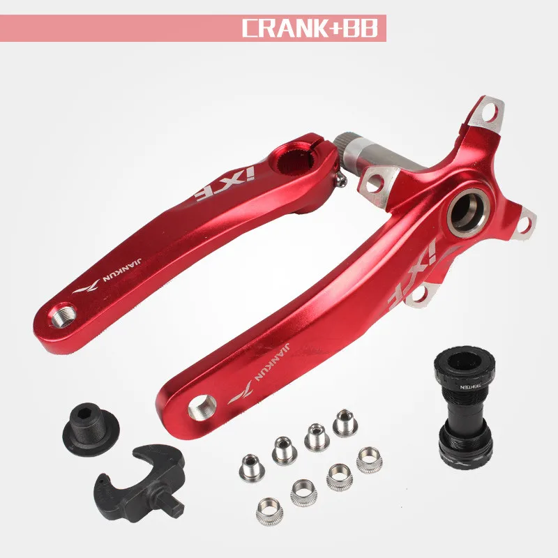 Модификация однодисковой правой и правой зубчатой оси с полой интегрированной рукояткой IXF для горного велосипеда - Цвет: Red Crank and Axis