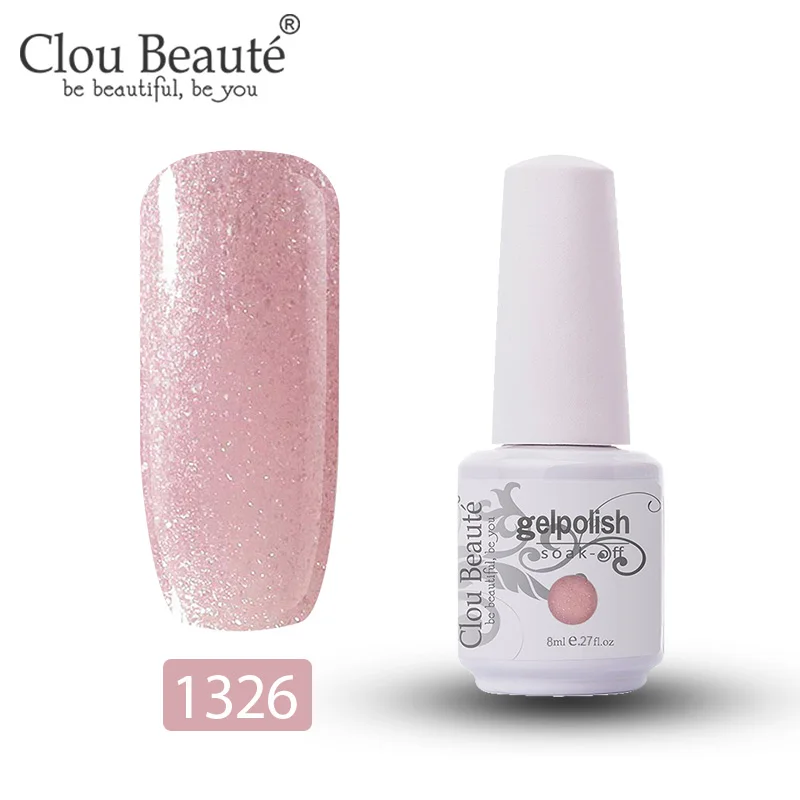 1326 Clou Beaute 8 мл гель-краска для ногтей УФ 85 цветов блеск Топ замачиваемый УФ светодиодный Гель-лак для нейл-арта Гибридный чистый цвет ногтей - Цвет: 1326