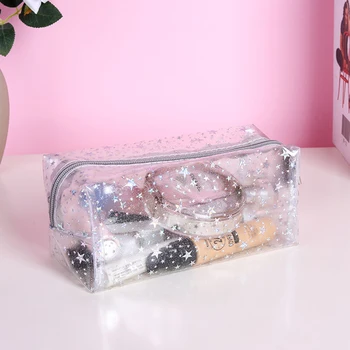 

Make Up Clutch Bag Purse Zipper Cosmetic Pouch Transparent PVC Women Travel Bags for Outdoor Travelling Accessories