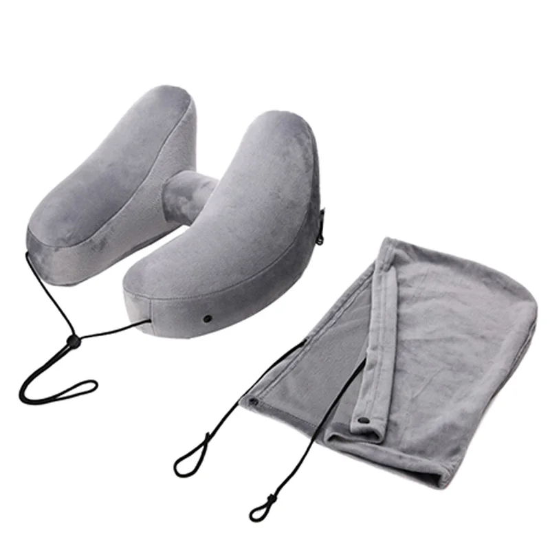 Grey Многофункциональная H-shape Подушка для путешествий надувная подушка для отдыха на шее Мягкая воздушная подушка бизнес-Наглазник поезд Nap Trip аксессуары - Цвет: Grey