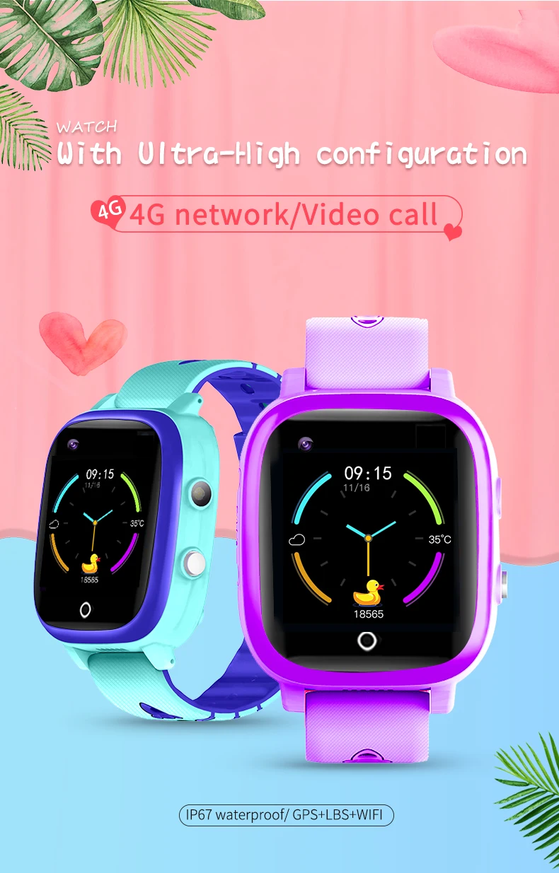 S5 Waterproof Smart Watch Kids 4G GPS WIFI LBS Tracker Phone Watch SOS Video Call for Children Anti Lost Monitor Baby SmartWatch