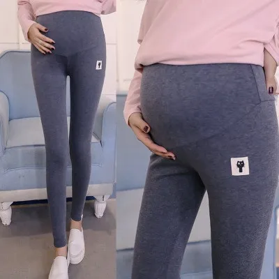 Хлопковые леггинсы для беременных женщин с регулируемой талией; Одежда для беременных; штаны; ropa mujer Embarazada Premama Enceinte - Цвет: Ankle Dark Gray