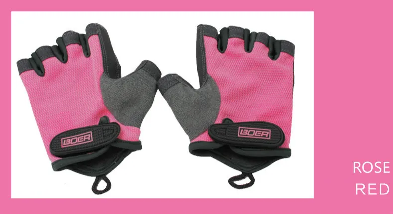 Спортивные перчатки на полпальца, Нескользящие, дышащие, для тяжелой атлетики, для тренажерного зала, перчатки для тренировок, для бега, походов, перчатки для мужчин и женщин - Цвет: Rose Red