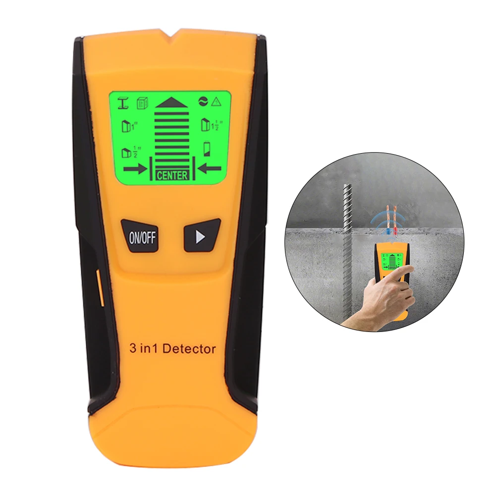 

New 3 In 1 Metal Detector Find Metal Wood Studs AC Voltage Live Wire Detect Wall Scanner Electric Box Finder Wall Detector A27