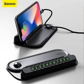 

Baseus 3in1 Car Parking Card With Mobile Phone Holder Auto Temporary Parking Phone Number Car Sticker Stand Cable Winder Storage