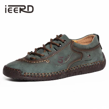 

Hot Sale Split Leather Men Shoes Casual Sneakers Men Flat Spring Men Loafers Plus Size