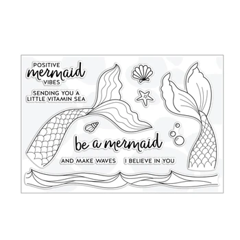 

2020 New Metal Cutting Dies and Scrapbooking For Paper Making Mermaid Clear Transparent Stamp Embossing Stencil Frame Card Craft
