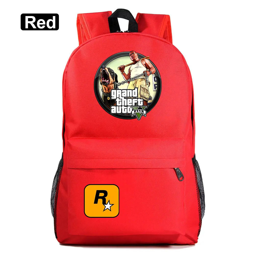 Модная популярная игра GTA5 Grand Theft Auto V мальчик девочка книжный школьный рюкзак женская сумка пакет школьная сумка для подростков мужской студенческий рюкзак - Цвет: 20