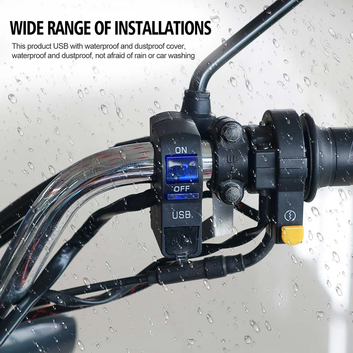 Motorcycle Headlight ON/OFF Switch 2A Fast Charge USB Adapter Charger with Indicator Light | Автомобили и мотоциклы