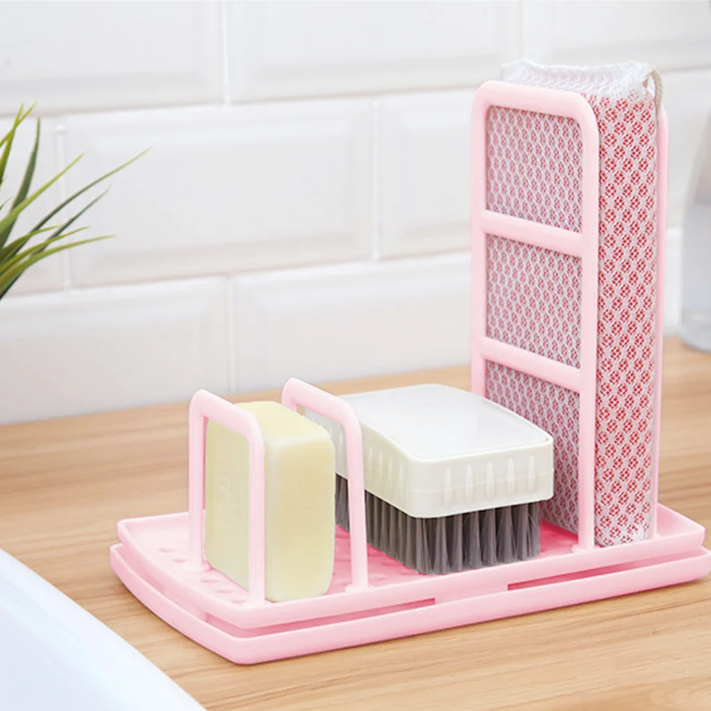 1 PCS Storage Rack Standing Type Sponge Holder Shelf Plate For Pad Towel Mutifuctional Organizer Home Kitchen Accessories