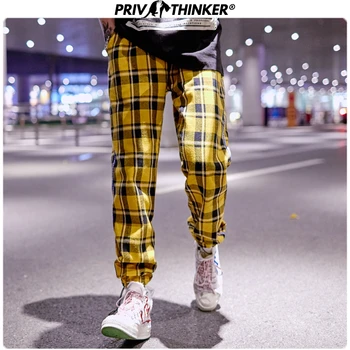

Privathinker Men Spring Safari Style Casual 2020 Harem Pants Mens Jpggers Hip Hop Sweatpants Male Trousers Fashions Plaid Pants