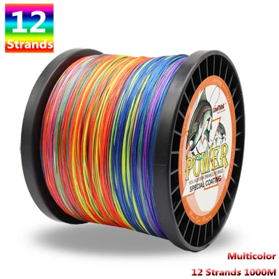 12 strands 1000m Мощность X12 плетеная леска 12 нитей 300 м-1500 м многоцветный супер сильный Япония многонитевая PE провод оплетки 35LB-180LB - Цвет: 12 strands 1000m