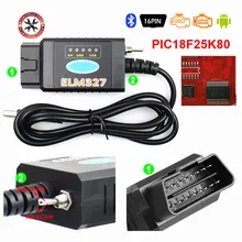 2021 el más nuevo ELM327 USB FTDI PIC18F25K80 FTDI Chip lector de código para Fo-rd HS puede/MS puede Forscan ELM 327 Bluetooth OBDII